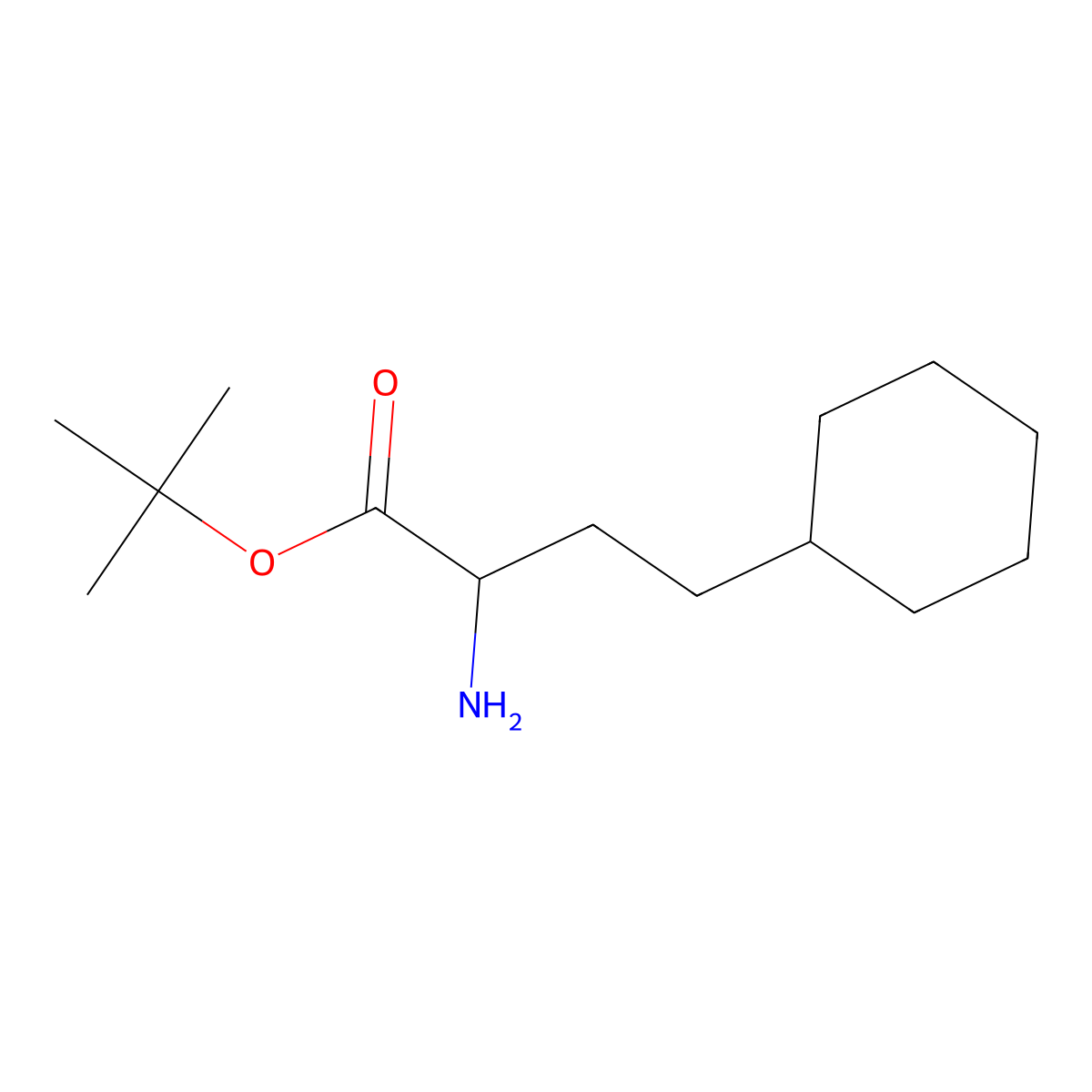 tert-butyl (2S)-2-amino-4-cyclohexylbutanoate molecular structure, CAS 1912390-10-3