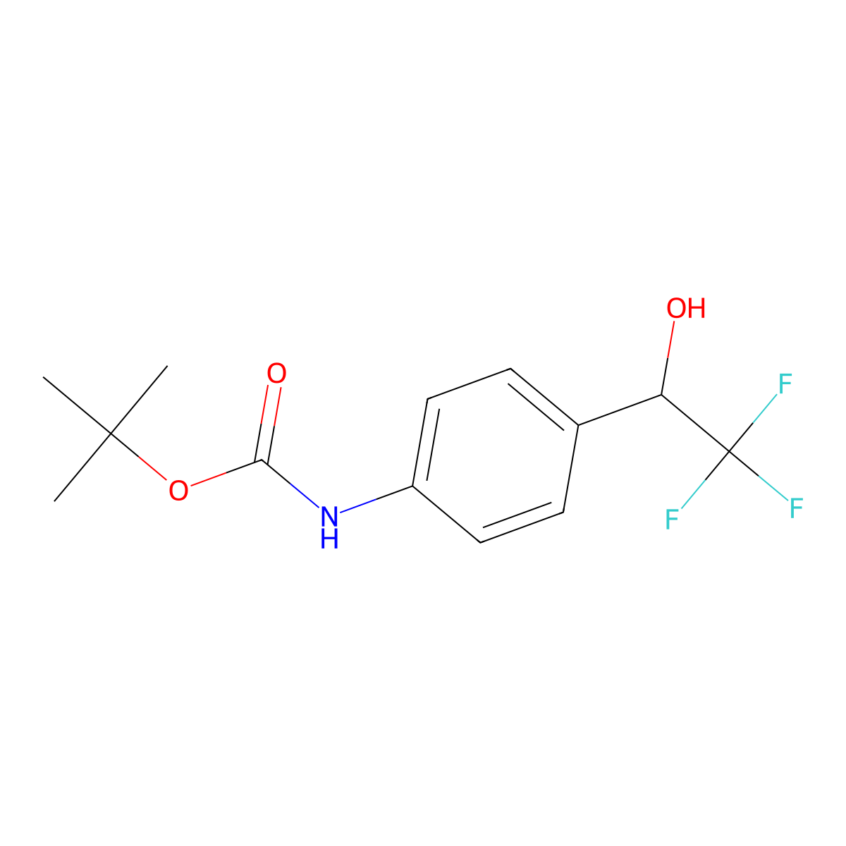 tert-butyl N-{4-[(1R)-2,2,2-trifluoro-1-hydroxyethyl]phenyl}carbamate molecular structure, CAS 1912429-59-4