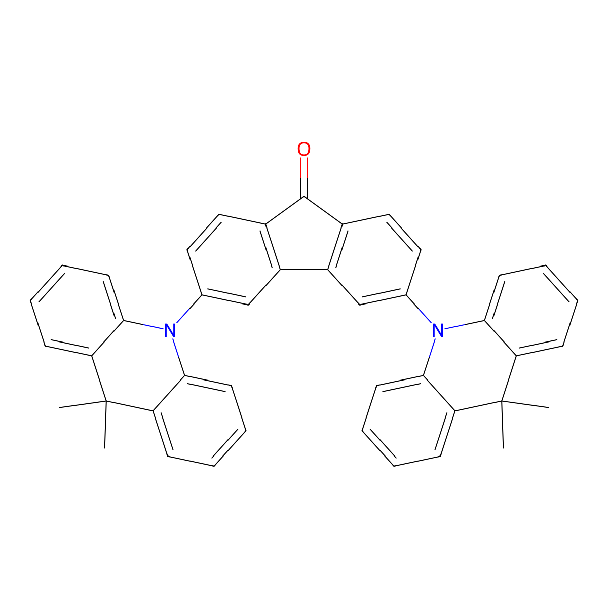 3,6-bis(9,9-dimethyl-9,10-dihydroacridin-10-yl)-9H-fluoren-9-one molecular structure, CAS 1912434-10-6