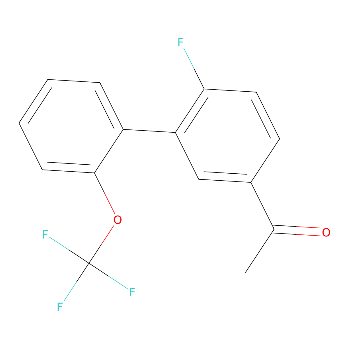 1-(6-Fluoro-2'-(trifluoromethoxy)-[1,1'-biphenyl]-3-yl)ethanone molecular structure, CAS 1912436-02-2