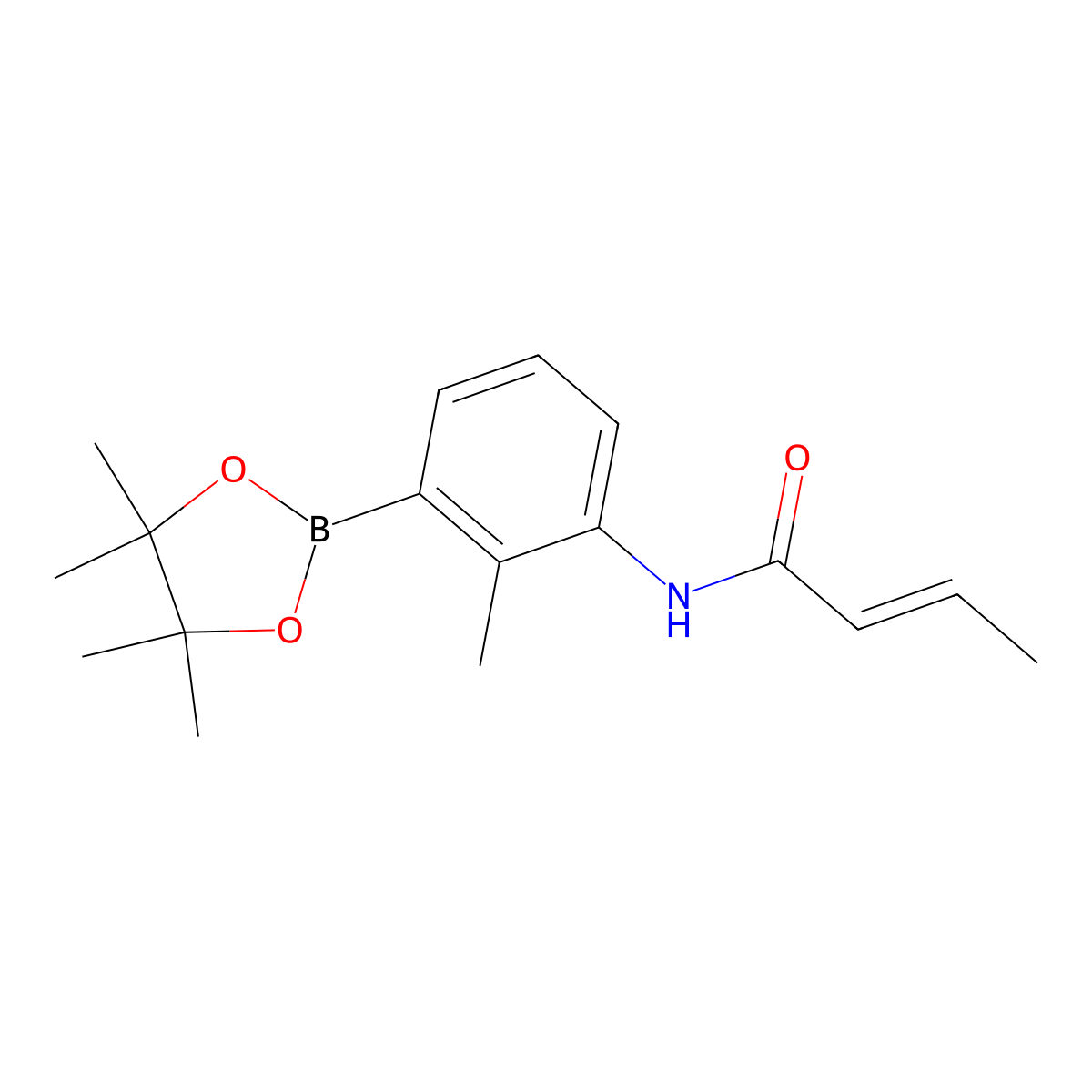 (E)-N-(2-Methyl-3-(4,4,5,5-tetramethyl-1,3,2-dioxaborolan-2-yl)phenyl)but-2-enamide molecular structure, CAS 1912446-92-4