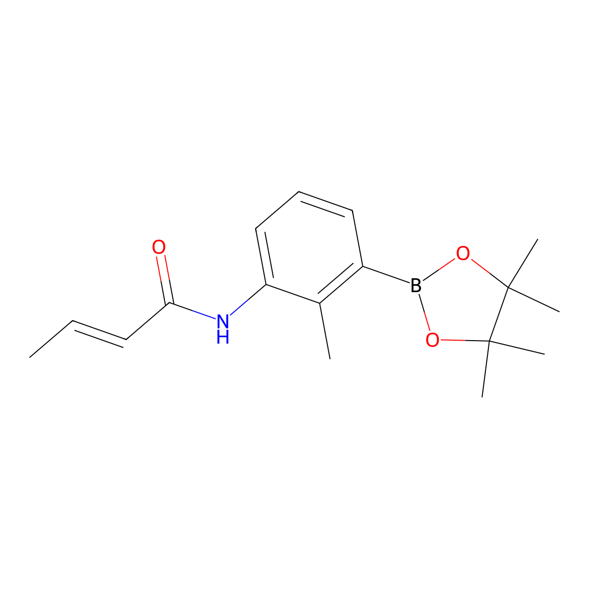 (E)-N-(2-Methyl-3-(4,4,5,5-tetramethyl-1,3,2-dioxaborolan-2-yl)phenyl)but-2-enamide molecular structure, CAS 1912446-92-4
