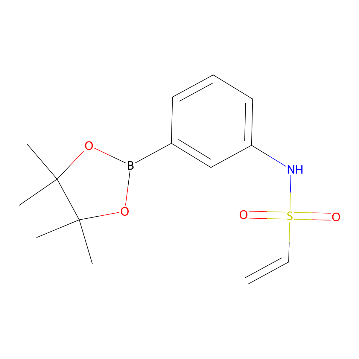 N-(3-(4,4,5,5-Tetramethyl-1,3,2-dioxaborolan-2-yl)phenyl)ethenesulfonamide molecular structure, CAS 1912447-03-0