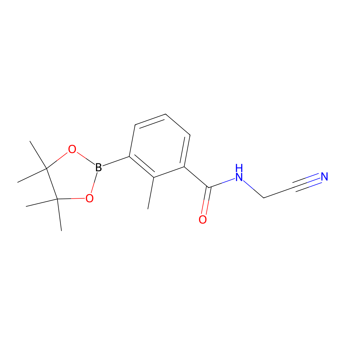 N-(Cyanomethyl)-2-methyl-3-(4,4,5,5-tetramethyl-1,3,2-dioxaborolan-2-yl)benzamide molecular structure, CAS 1912447-05-2
