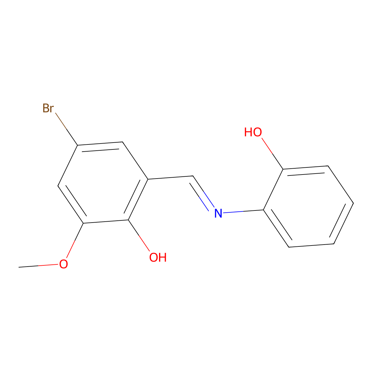(E)-4-bromo-2-(((2-hydroxyphenyl)imino)methyl)-6-methoxyphenol molecular structure, CAS 1912457-33-0