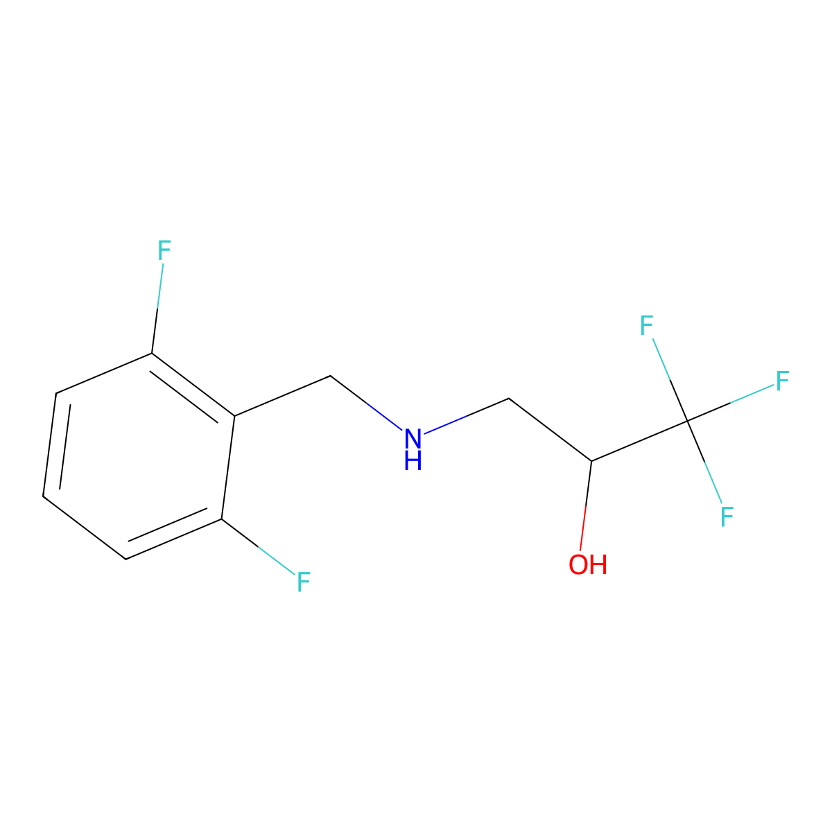 3-{[(2,6-Difluorophenyl)methyl]amino}-1,1,1-trifluoropropan-2-ol molecular structure, CAS 1912471-30-7