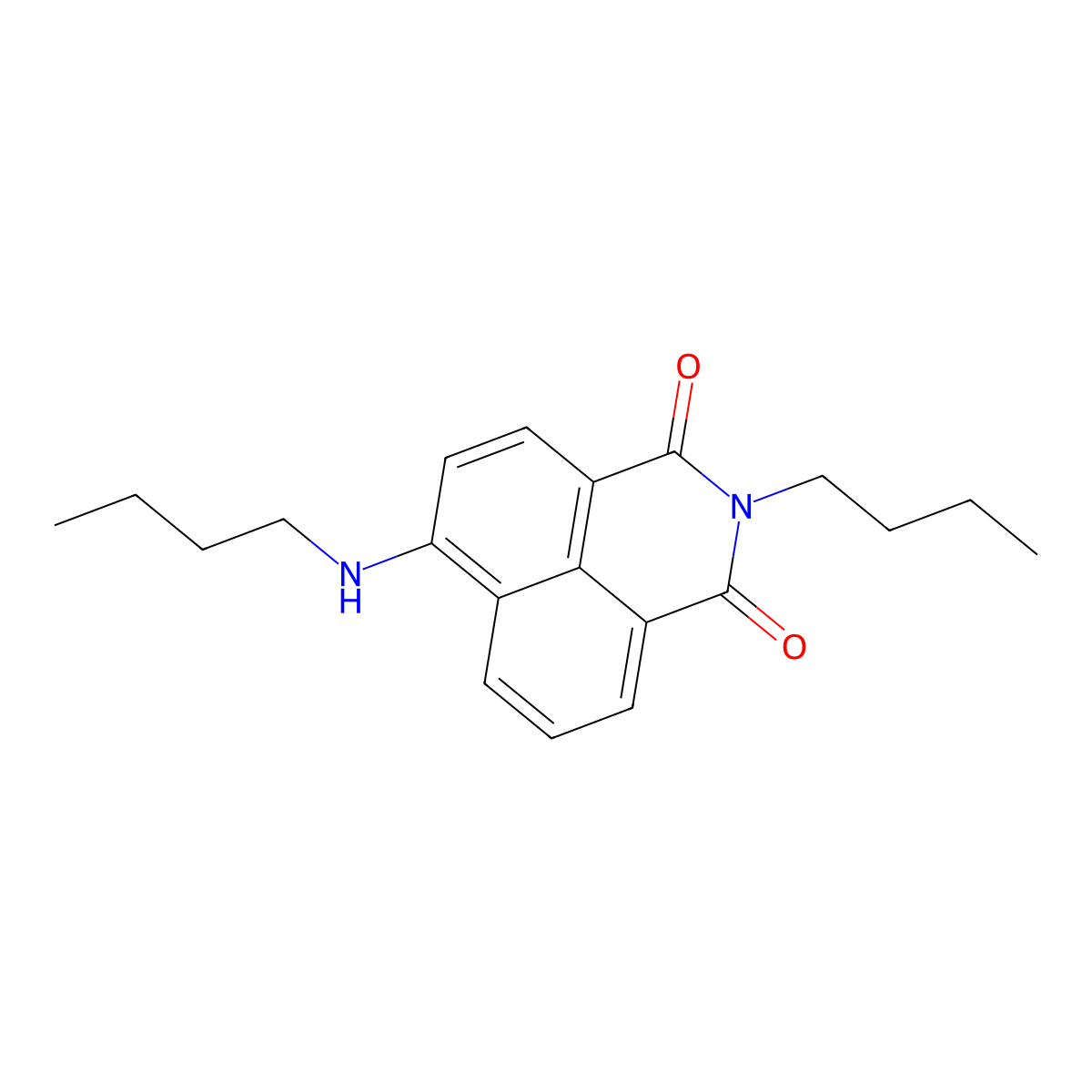 2-butyl-6-(butylamino)-1H-benzo(de)isoquinoline-1,3(2H)-dione molecular structure, CAS 19125-99-6