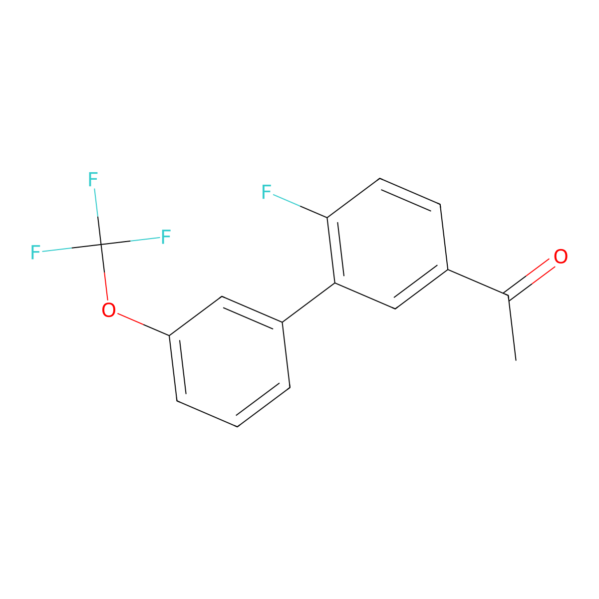 1-(6-Fluoro-3'-(trifluoromethoxy)-[1,1'-biphenyl]-3-yl)ethanone molecular structure, CAS 1912571-70-0
