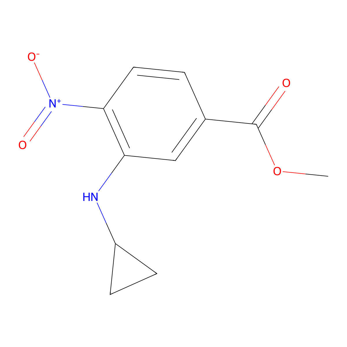 Methyl 3-(Cyclopropylamino)-4-nitrobenzoate molecular structure, CAS 1912589-06-0