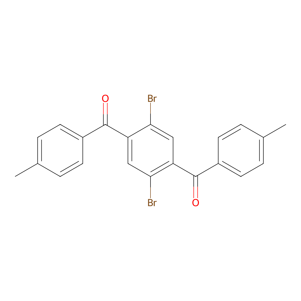 [2,5-Dibromo-4-(4-methylbenzoyl)phenyl](4-methylphenyl)methanone molecular structure, CAS 19126-26-2
