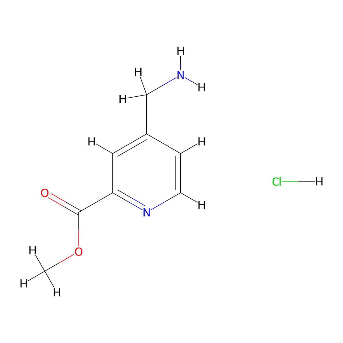 Methyl 4-(aminomethyl)picolinate hydrochloride molecular structure, CAS 19126-95-5