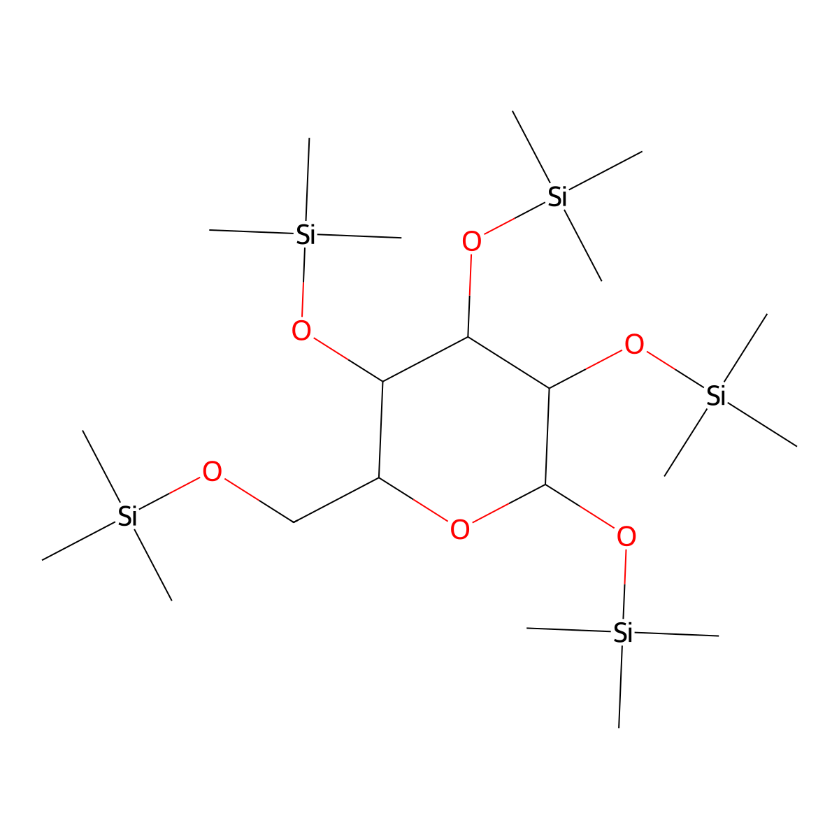 1,2,3,4,6-Pentakis-O-(trimethylsilyl)-D-glucopyranose molecular structure, CAS 19126-99-9
