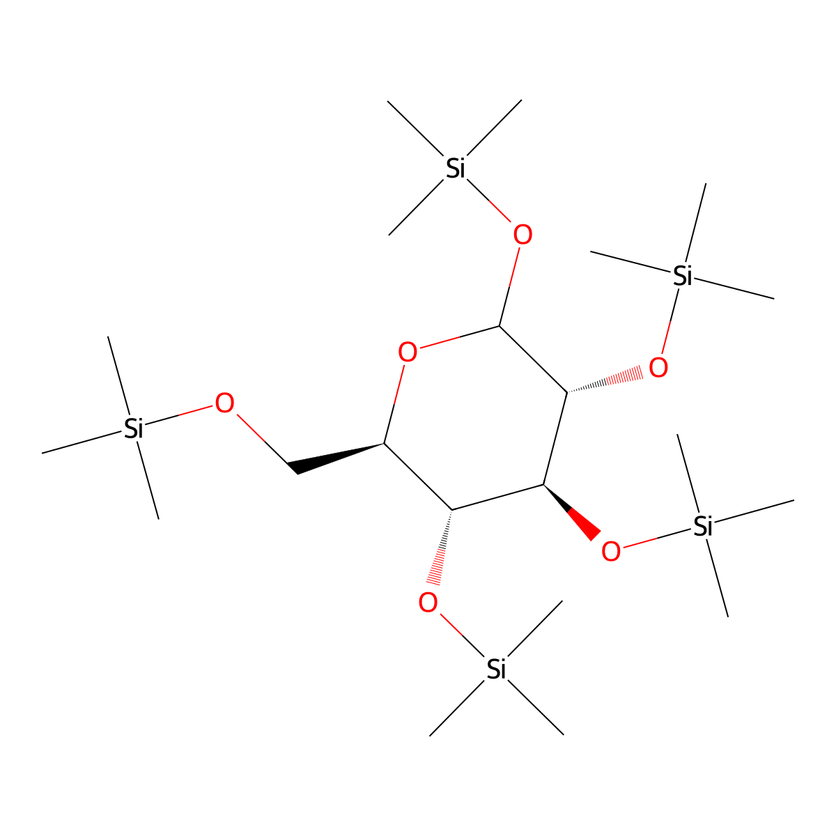 1,2,3,4,6-Pentakis-O-(trimethylsilyl)-D-glucopyranose molecular structure, CAS 19126-99-9