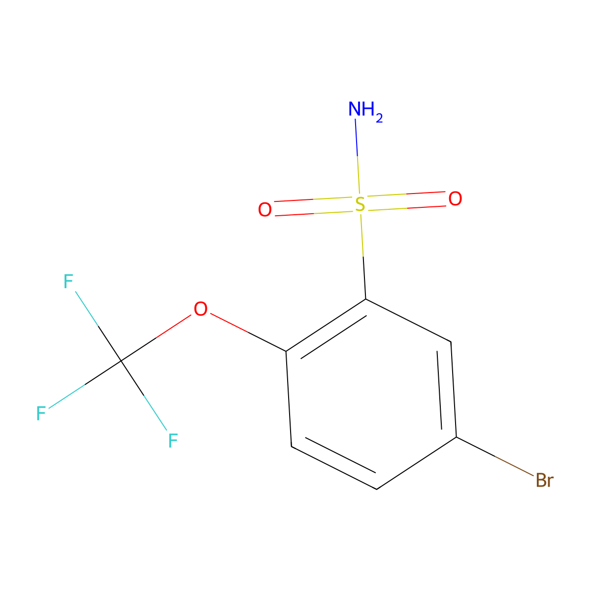 5-Bromo-2-(trifluoromethoxy)benzene-1-sulfonamide molecular structure, CAS 191276-46-7