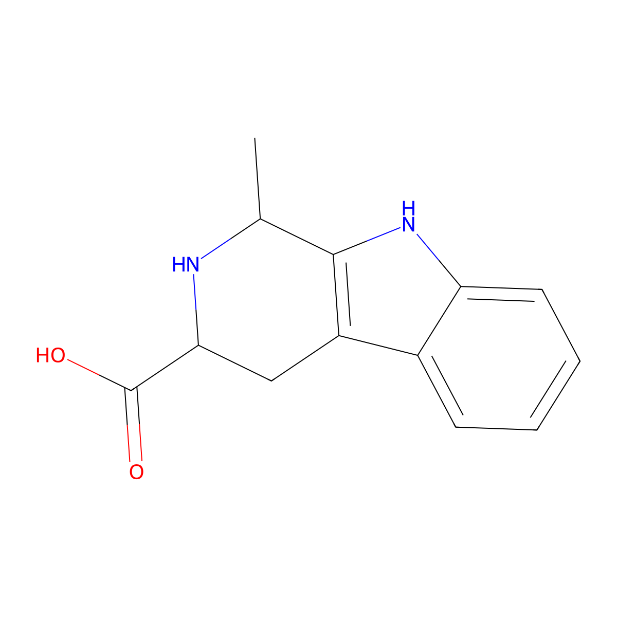 (3S)-1-Methyl-2,3,4,9-tetrahydro-1H-pyrido[3,4-B]indole-3-carboxylic acid molecular structure, CAS 191279-37-5
