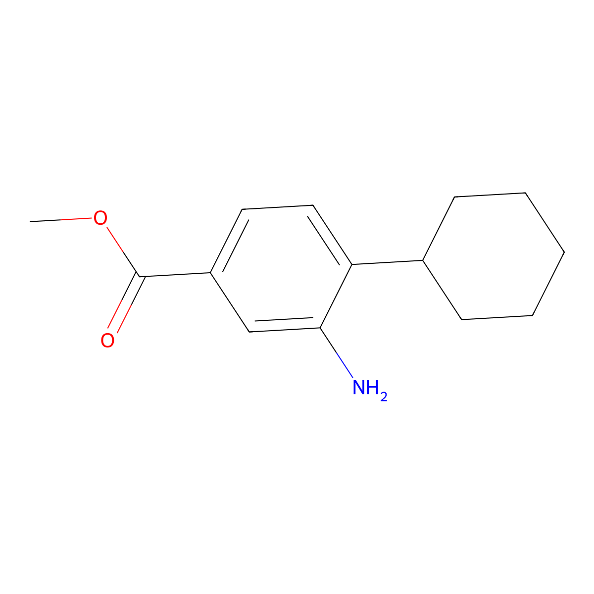 Methyl 3-amino-4-cyclohexylbenzoate molecular structure, CAS 191287-06-6