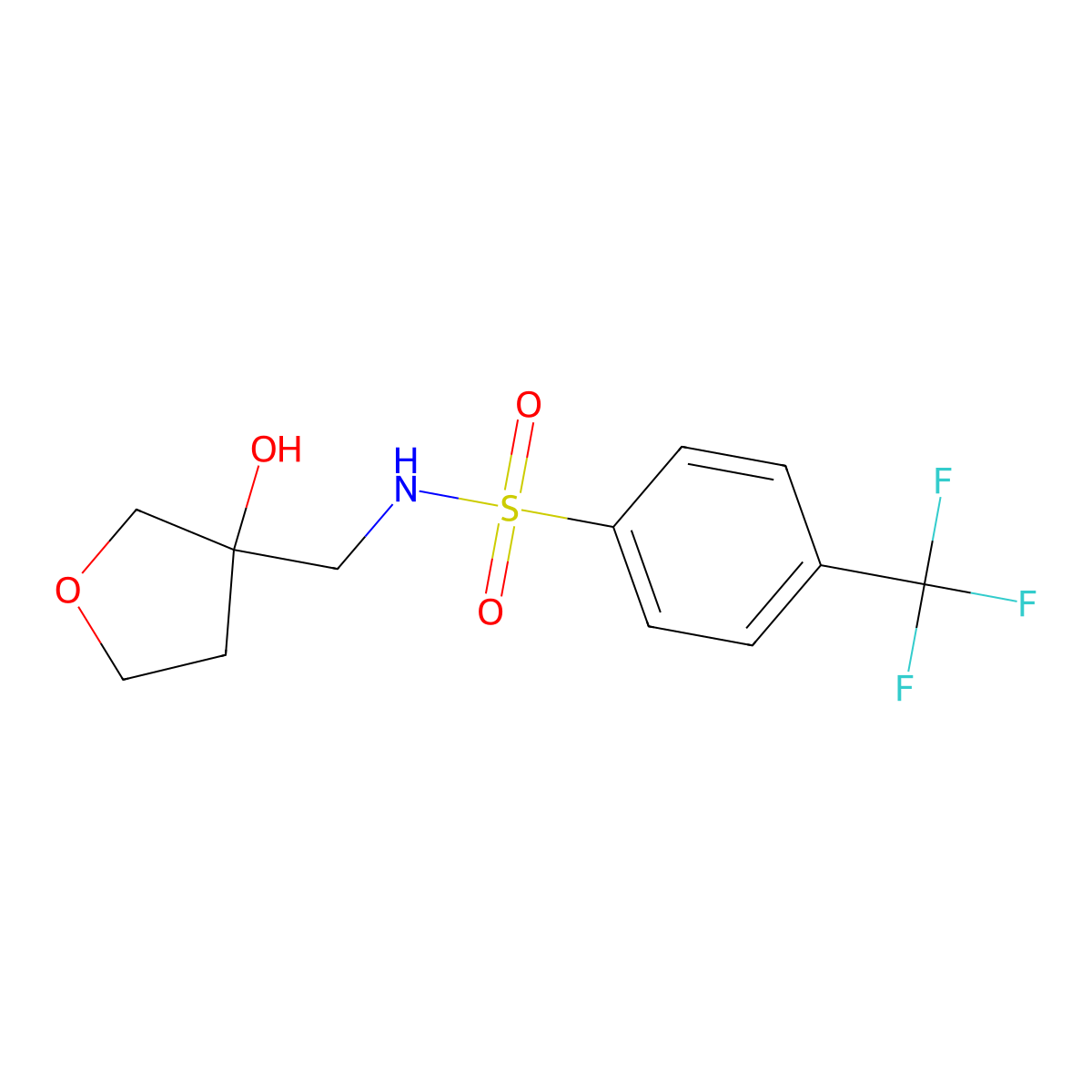 N-((3-hydroxytetrahydrofuran-3-yl)methyl)-4-(trifluoromethyl)benzenesulfonamide molecular structure, CAS 1912881-81-2