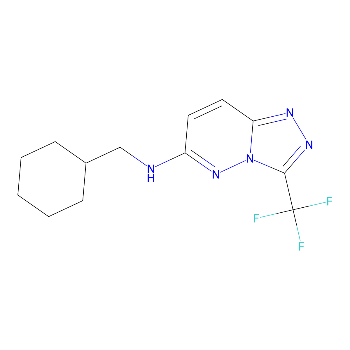 N-(cyclohexylmethyl)-3-(trifluoromethyl)-[1,2,4]triazolo[4,3-b]pyridazin-6-amine molecular structure, CAS 1912915-40-2