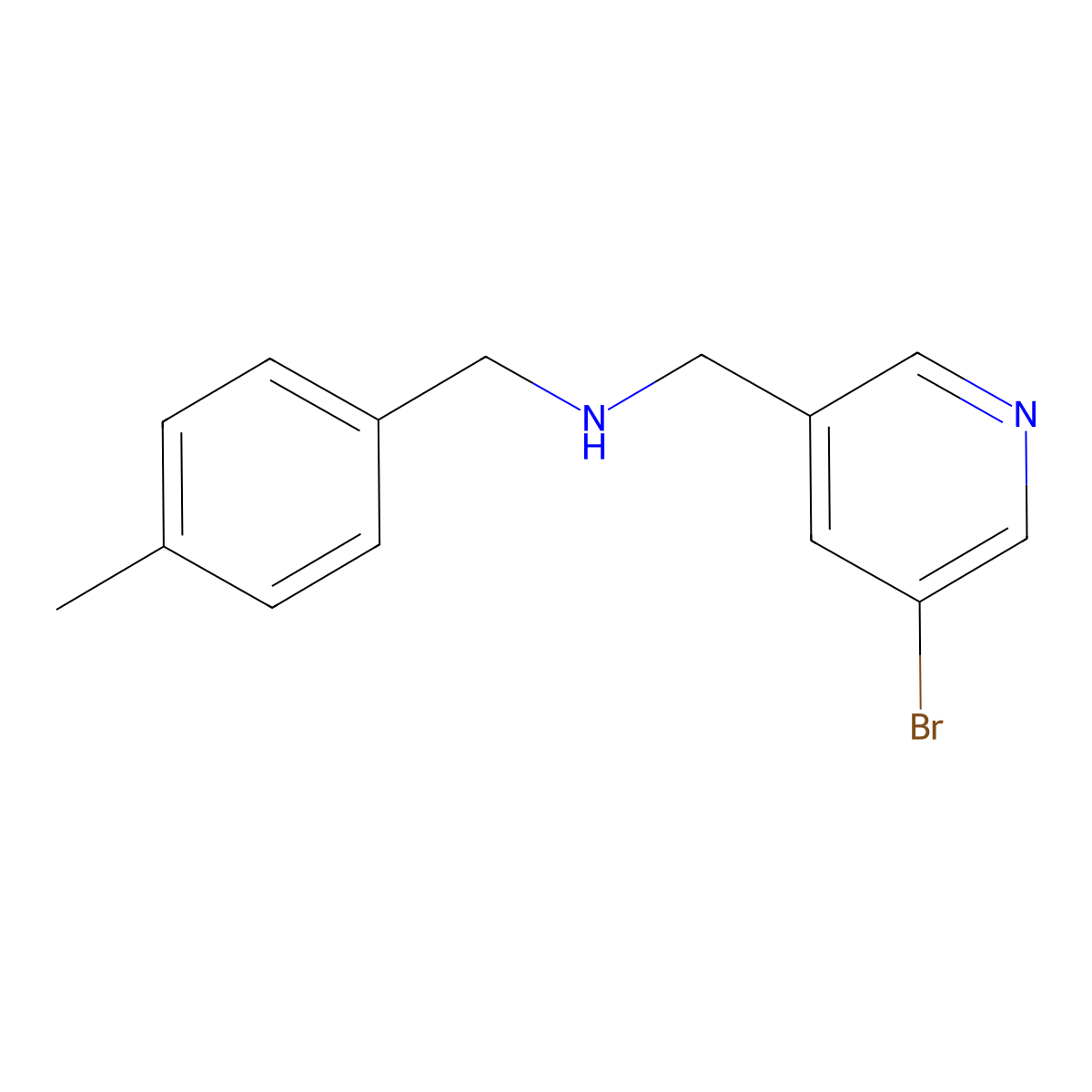 [(5-Bromopyridin-3-yl)methyl][(4-methylphenyl)methyl]amine molecular structure, CAS 1912988-16-9