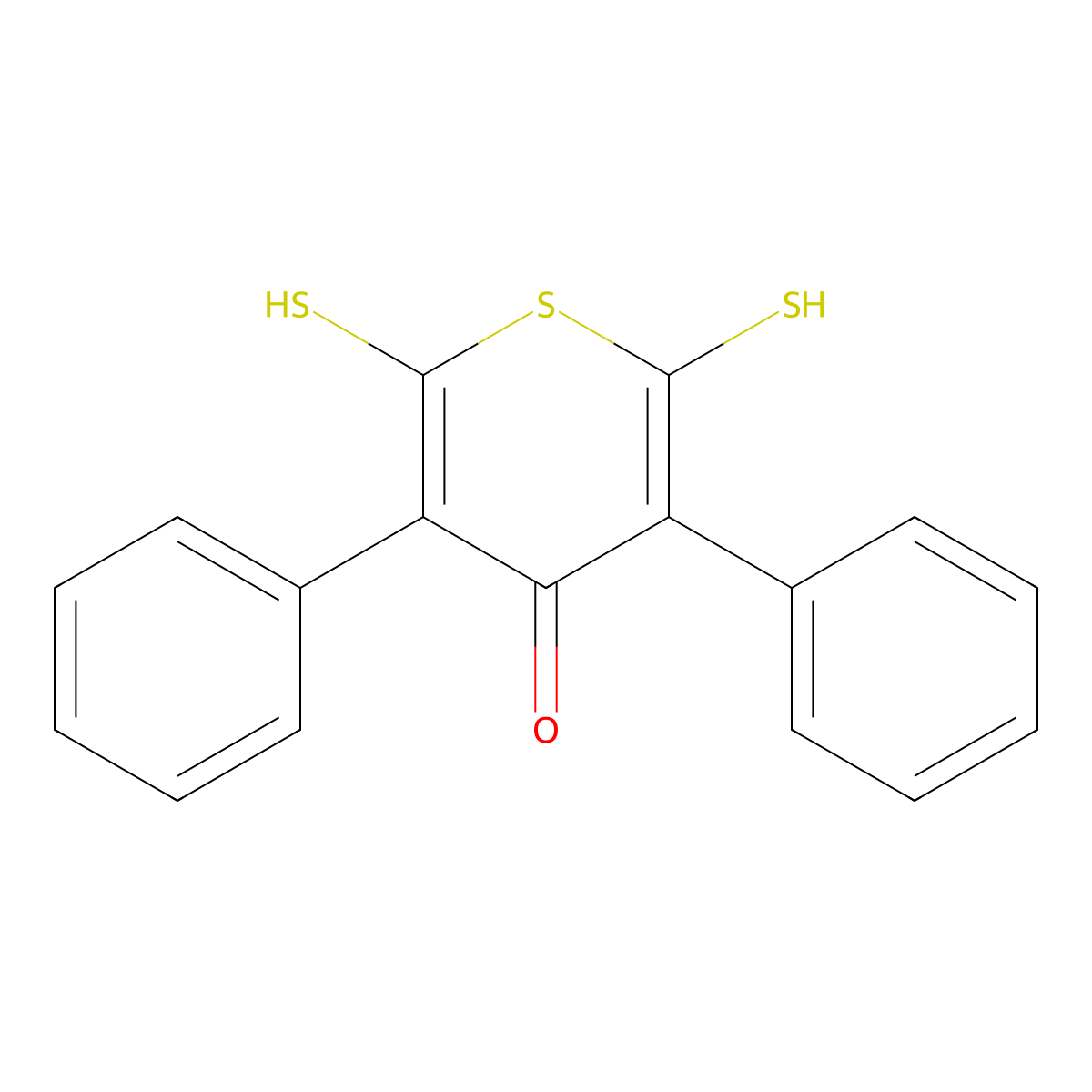 2,6-Dimercapto-3,5-diphenyl-4H-thiopyran-4-one molecular structure, CAS 1913-90-2