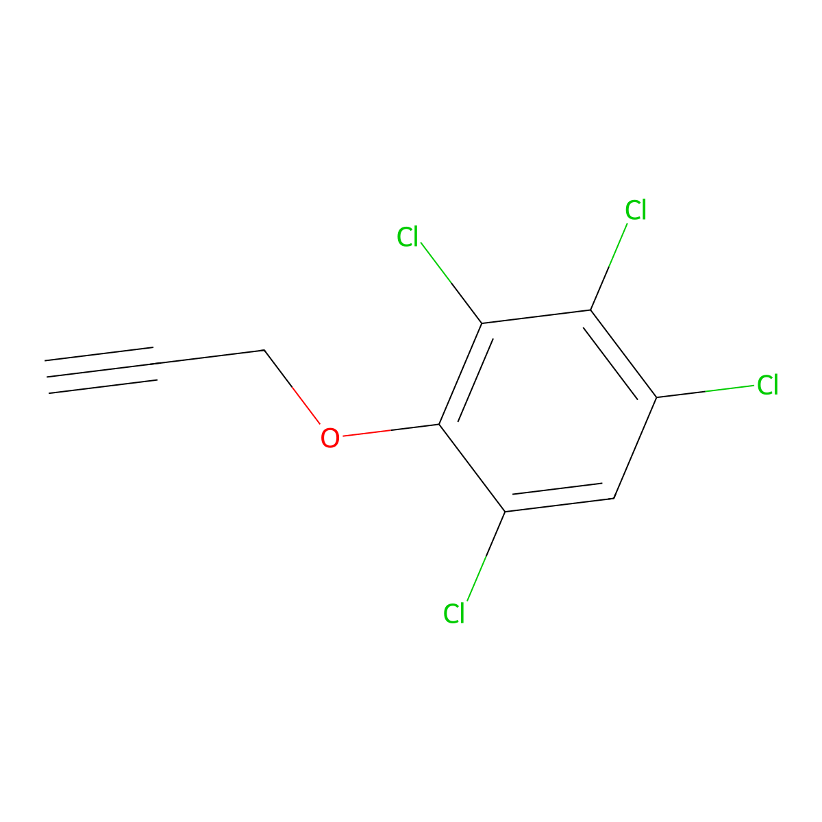 1,2,3,5-Tetrachloro-4-(2-propyn-1-yloxy)benzene molecular structure, CAS 19130-43-9