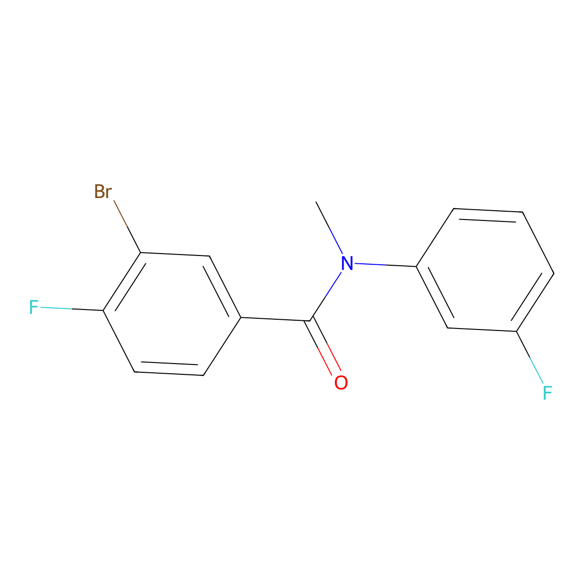 3-Bromo-4-fluoro-N-(3-fluorophenyl)-N-methylbenzamide molecular structure, CAS 1913040-70-6