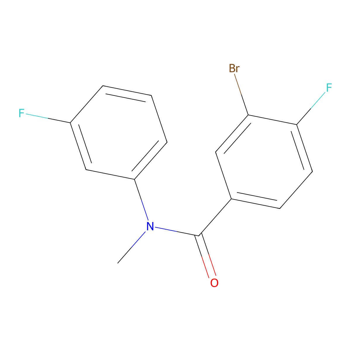 3-Bromo-4-fluoro-N-(3-fluorophenyl)-N-methylbenzamide molecular structure, CAS 1913040-70-6