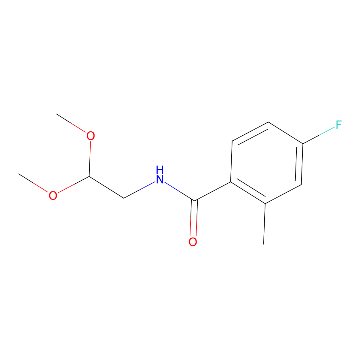 N-(2,2-Dimethoxyethyl)-4-fluoro-2-methylbenzamide molecular structure, CAS 1913071-43-8