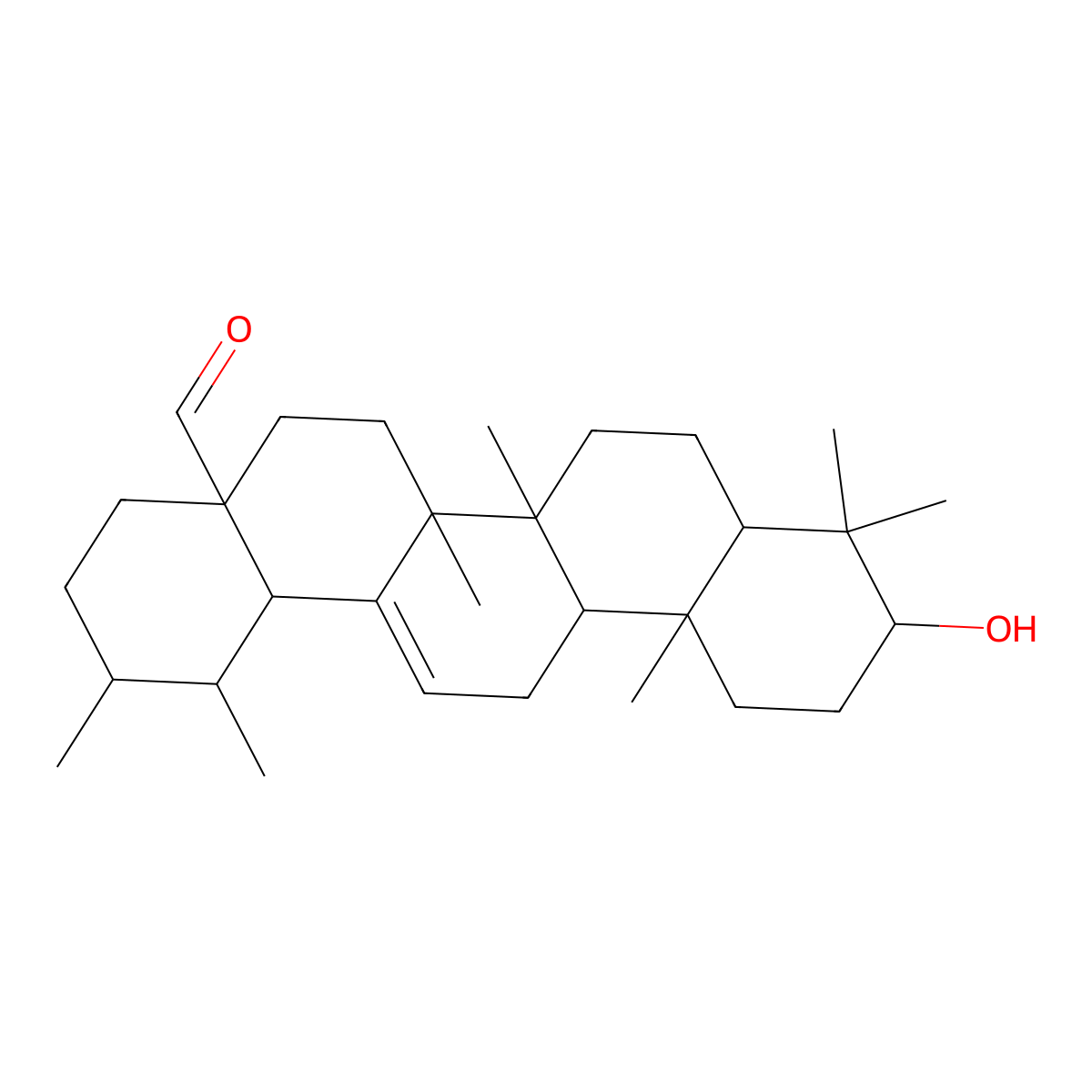 Oleanoaldehyde molecular structure, CAS 19132-81-1