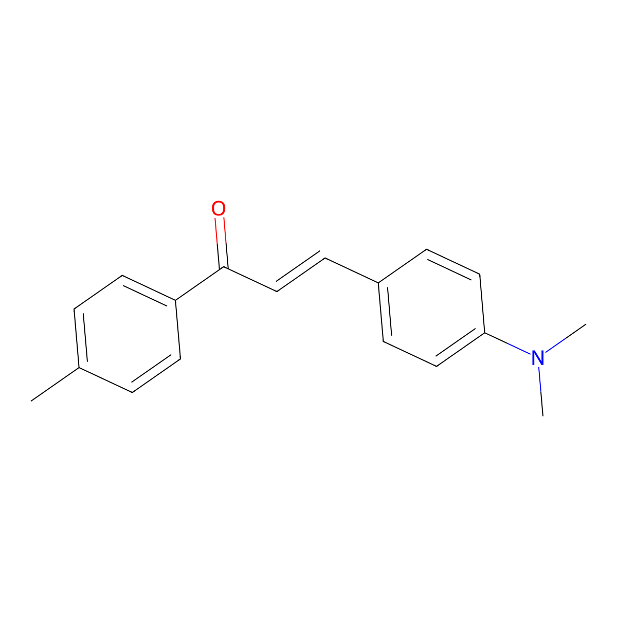 3-[4-(Dimethylamino)phenyl]-1-(4-methylphenyl)prop-2-en-1-one molecular structure, CAS 19132-98-0