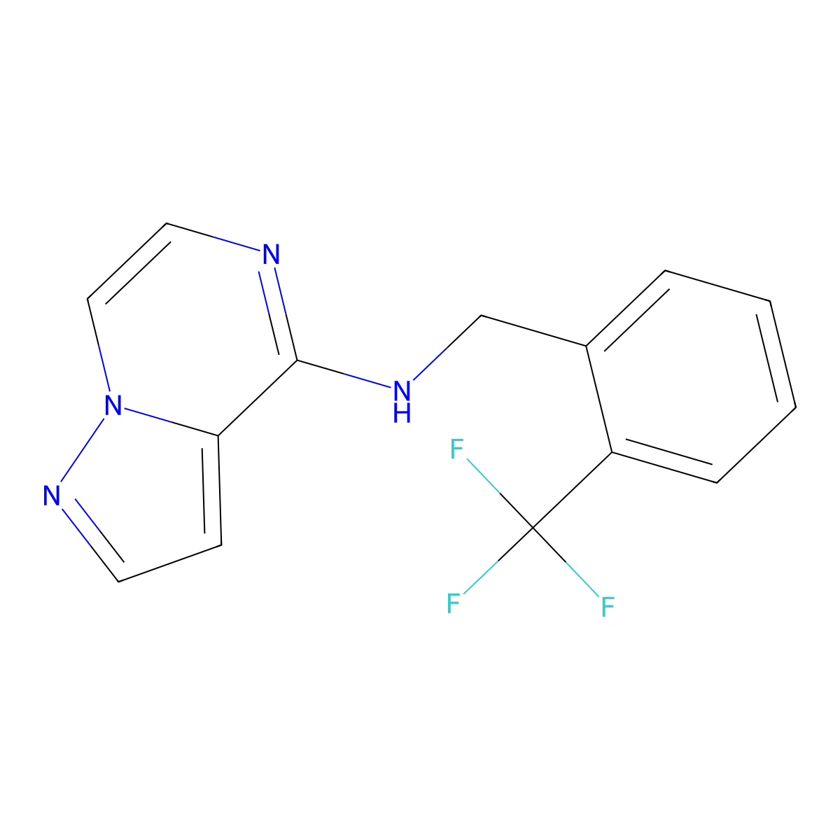 N-{[2-(trifluoromethyl)phenyl]methyl}pyrazolo[1,5-a]pyrazin-4-amine molecular structure, CAS 1913202-21-7