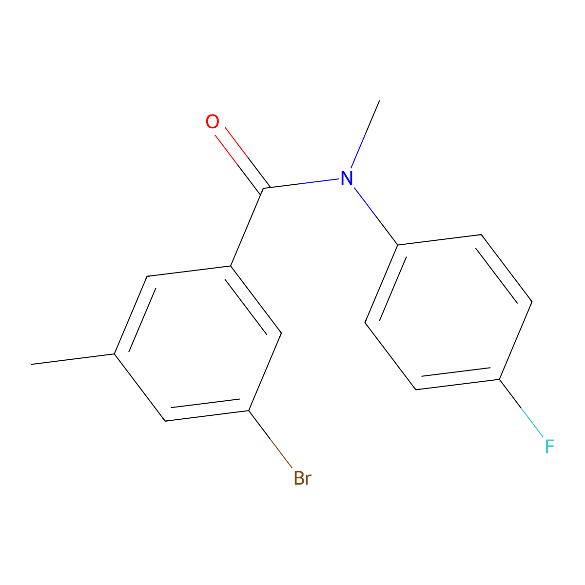 3-Bromo-N-(4-fluorophenyl)-N,5-dimethylbenzamide molecular structure, CAS 1913254-76-8