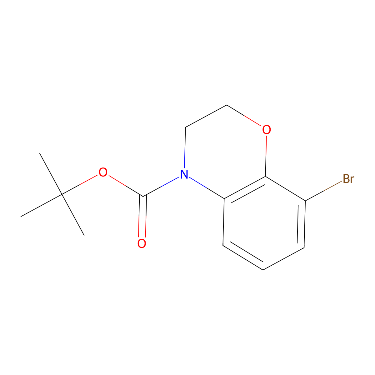 tert-Butyl 8-bromo-2,3-dihydro-1,4-benzoxazine-4-carboxylate molecular structure, CAS 1913261-00-3