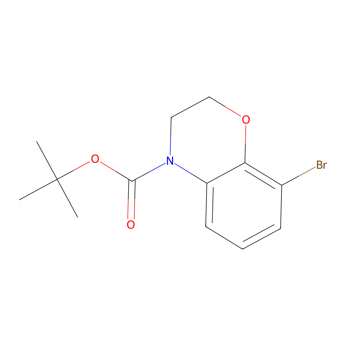 tert-Butyl 8-bromo-2,3-dihydro-1,4-benzoxazine-4-carboxylate molecular structure, CAS 1913261-00-3
