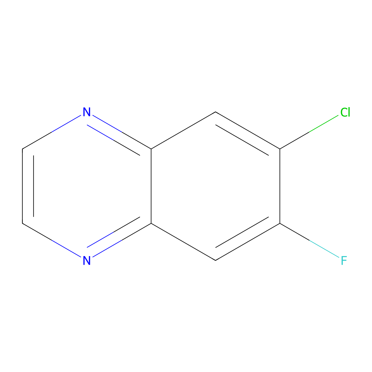 6-Chloro-7-fluoroquinoxaline molecular structure, CAS 1913266-52-0