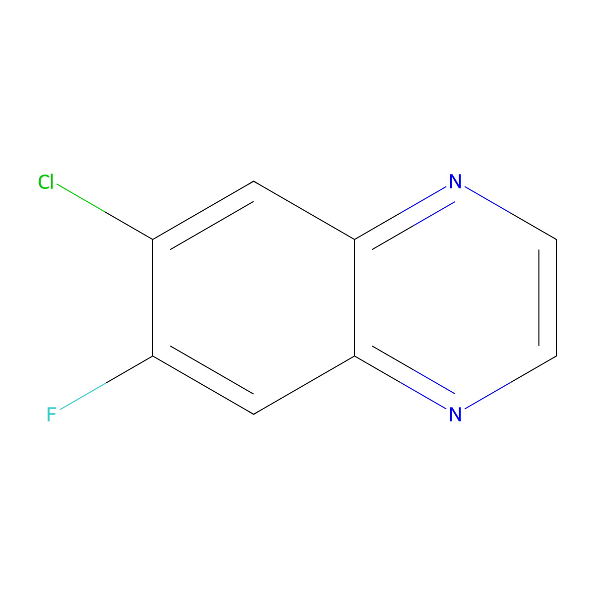 6-Chloro-7-fluoroquinoxaline molecular structure, CAS 1913266-52-0