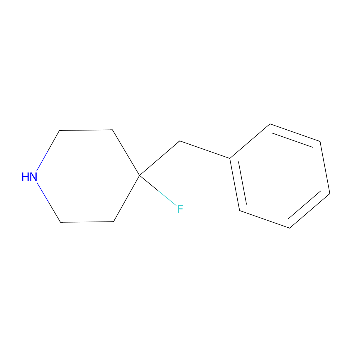 4-Benzyl-4-fluoropiperidine molecular structure, CAS 191327-89-6