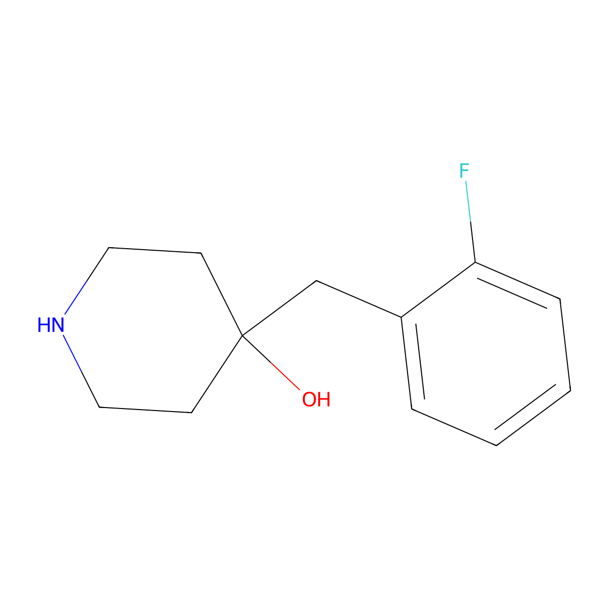 4-[(2-Fluorophenyl)methyl]piperidin-4-ol molecular structure, CAS 191327-96-5