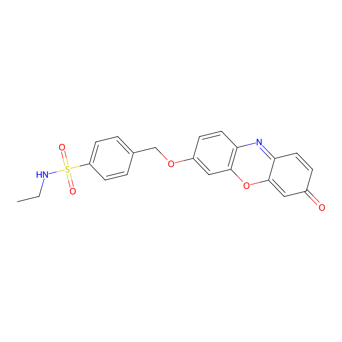 N-Ethyl-4-(((3-oxo-3H-phenoxazin-7-yl)oxy)methyl)benzenesulfonamide molecular structure, CAS 1913291-02-7