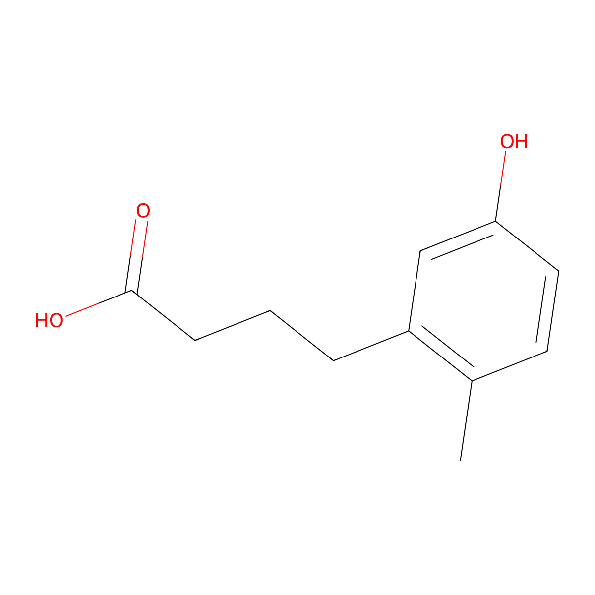 4-(5-Hydroxy-2-methylphenyl)butanoic acid molecular structure, CAS 19133-73-4