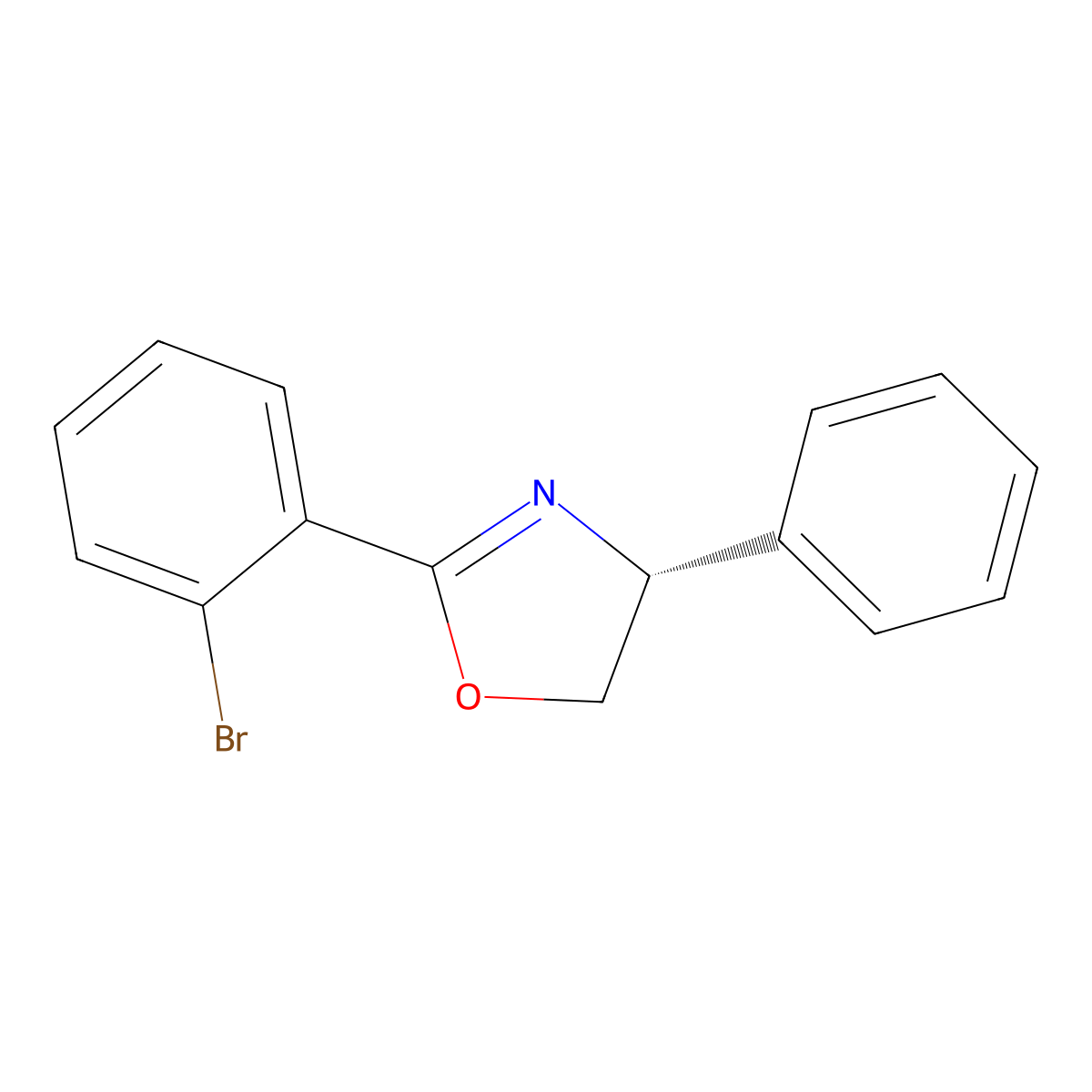 (R)-2-(2-Bromophenyl)-4-phenyl-4,5-dihydrooxazole molecular structure, CAS 191330-82-2