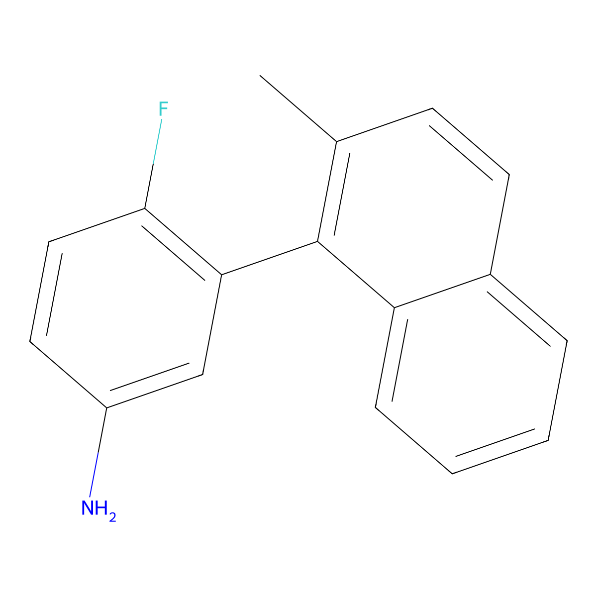 4-Fluoro-3-(2-methyl-1-naphthalenyl)benzenamine molecular structure, CAS 1913345-42-2