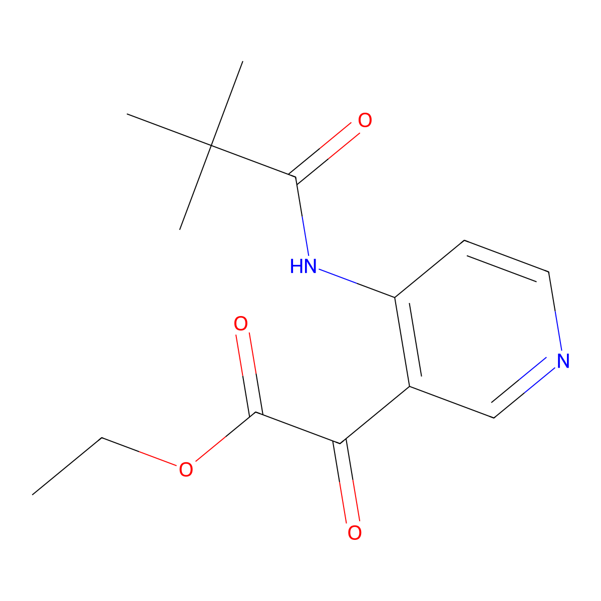 Ethyl 4-[(2,2-dimethyl-1-oxopropyl)amino]-alpha-oxo-3-pyridineacetate molecular structure, CAS 191338-94-0