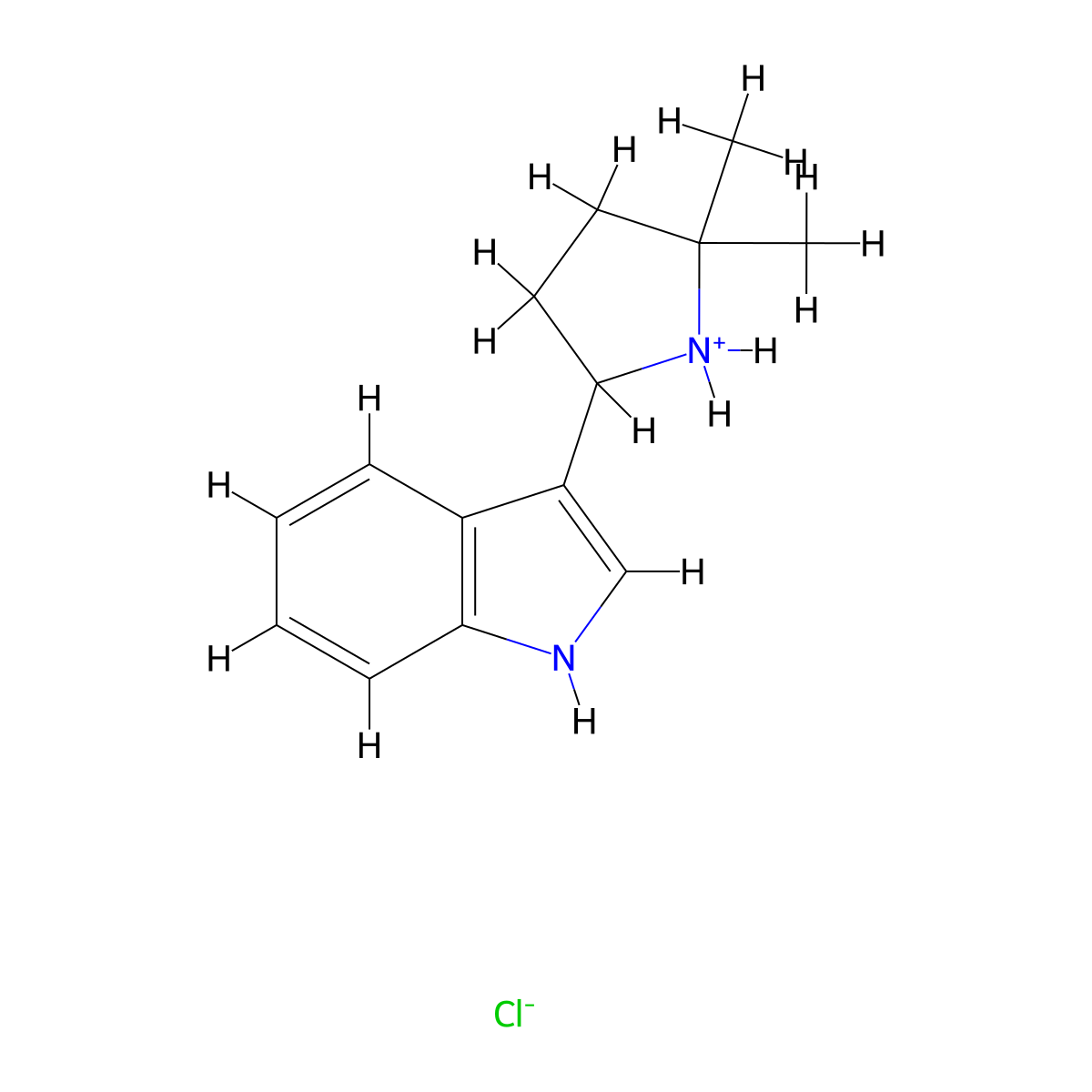 3-(5,5-Dimethylpyrrolidin-2-yl)-1H-indole--hydrogen chloride (1/1) molecular structure, CAS 19134-08-8