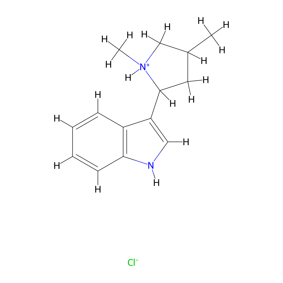 3-(1,4-Dimethylpyrrolidin-2-yl)-1H-indole--hydrogen chloride (1/1) molecular structure, CAS 19134-10-2