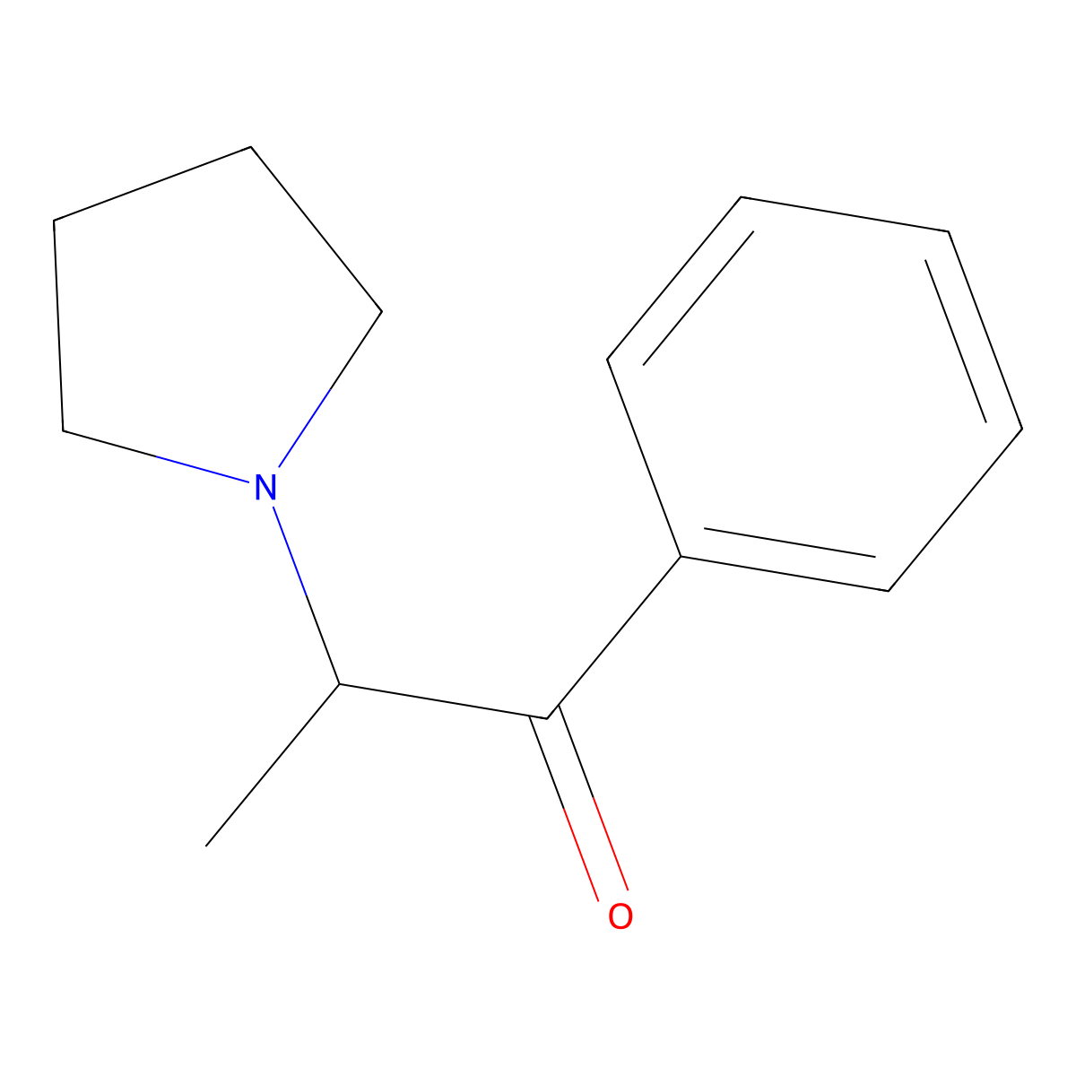 Alpha-Pyrrolidinopropiophenone molecular structure, CAS 19134-50-0