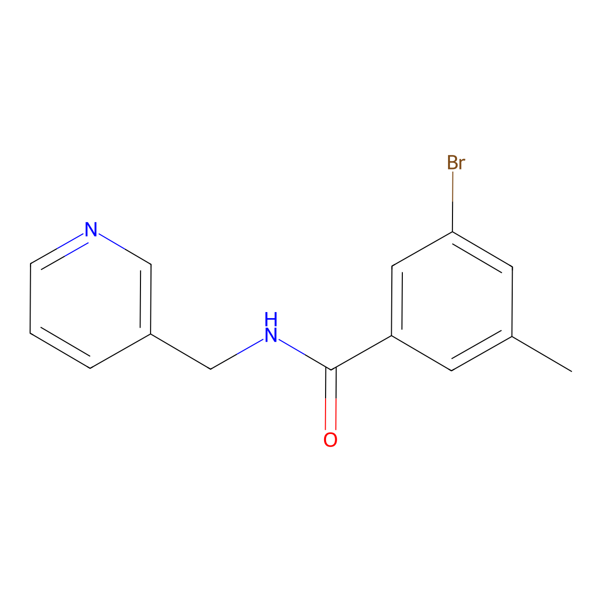 3-Bromo-5-methyl-N-(pyridin-3-ylmethyl)benzamide molecular structure, CAS 1913435-08-1