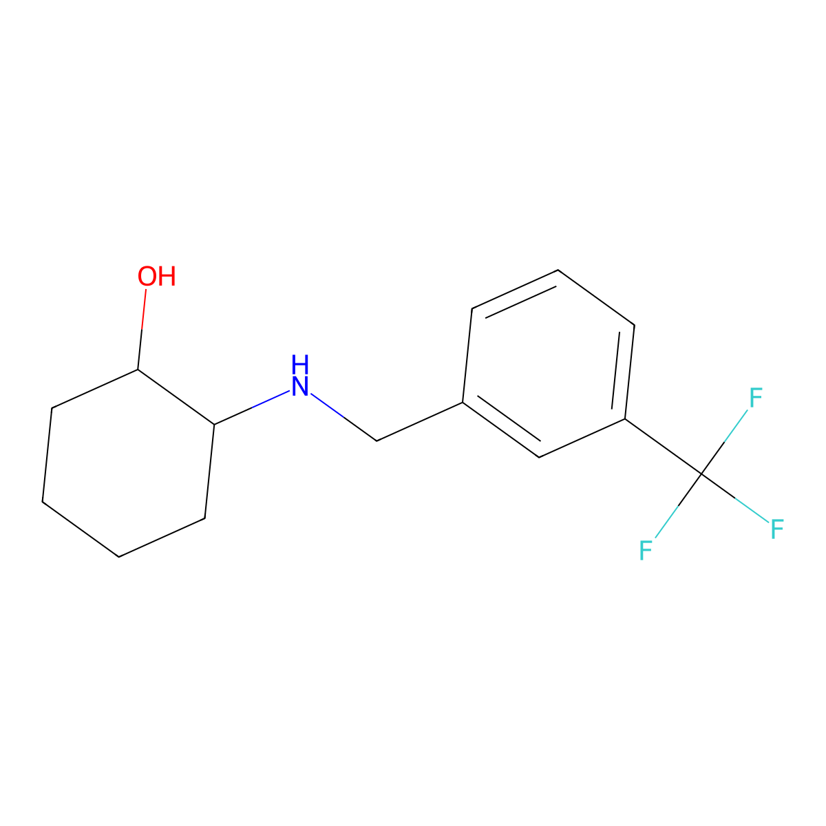 (1S,2S)-2-({[3-(trifluoromethyl)phenyl]methyl}amino)cyclohexan-1-ol molecular structure, CAS 1913440-72-8