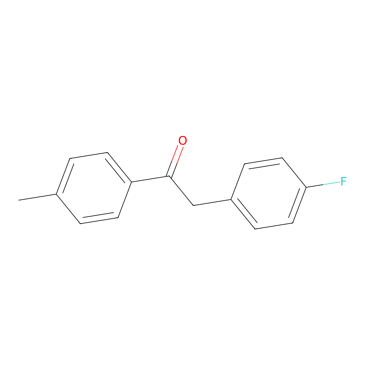 2-(4-Fluorophenyl)-1-(4-methylphenyl)ethan-1-one molecular structure, CAS 191346-50-6