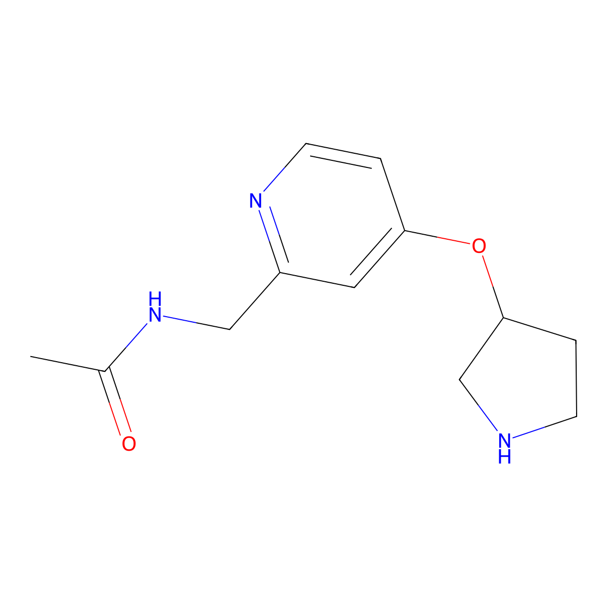 N-{[4-(pyrrolidin-3-yloxy)pyridin-2-yl]methyl}acetamide molecular structure, CAS 1913485-57-0